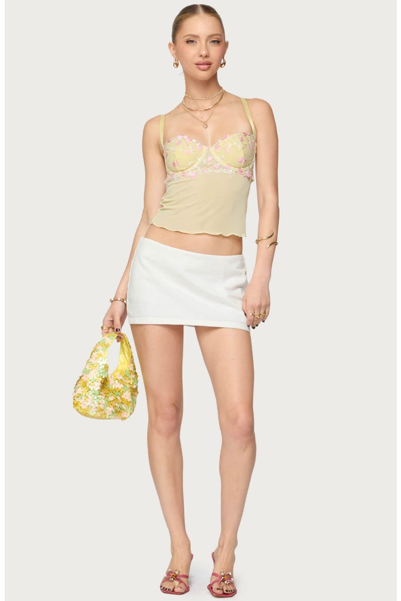 Embroidered Cutout Bustier Camisole, Alternate, color, YELLOW