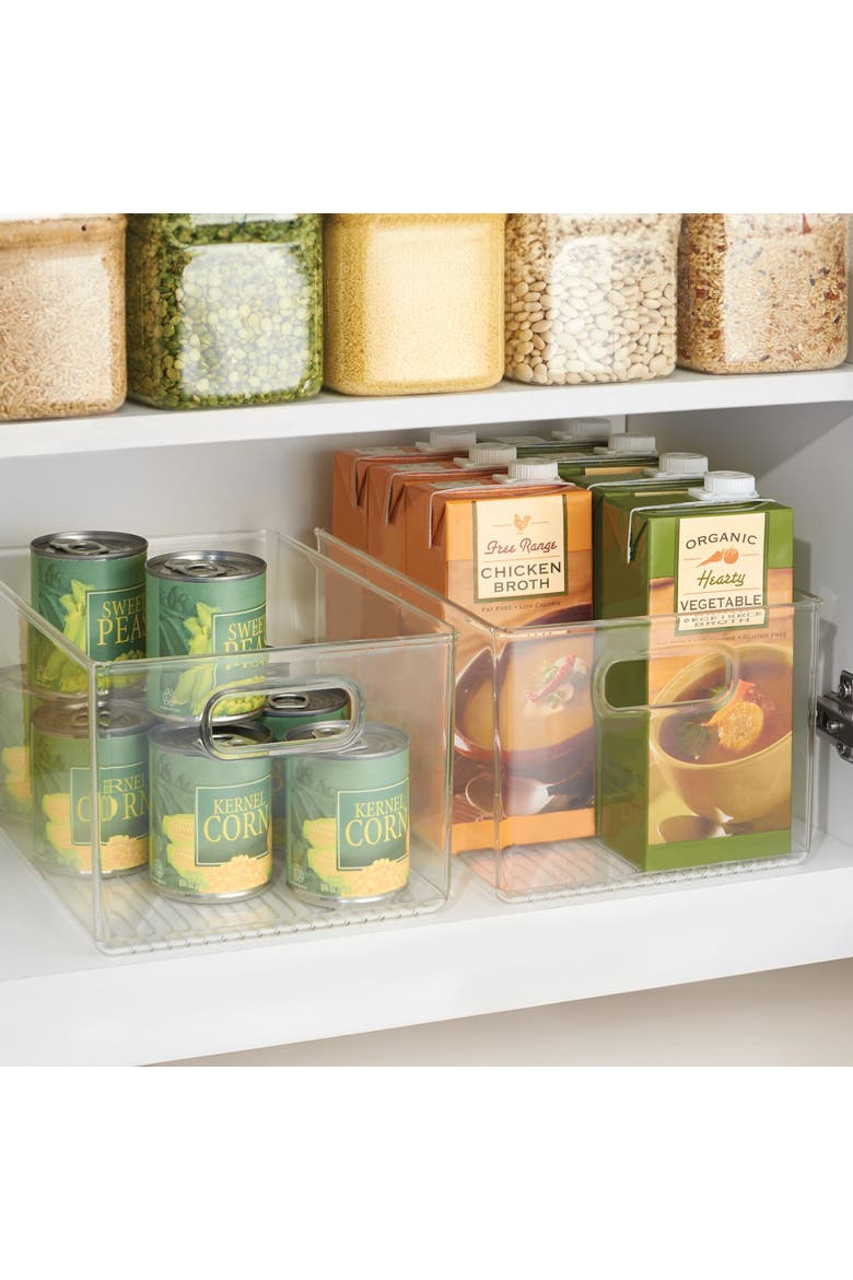 Pantry Organizer Bins with Handles - Storage Bins for Cabinets or Fridge - Set of 4 - Clear, Alternate, color, Clear
