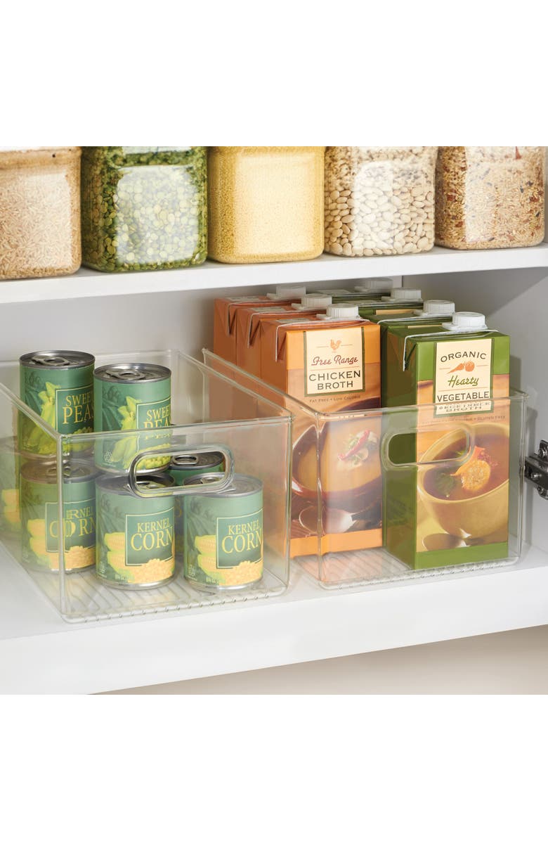 iDesign Pantry Organizer Bins with Handles - Storage Bins for Cabinets or Fridge - Set of 4 - Clear, Alternate, color, 