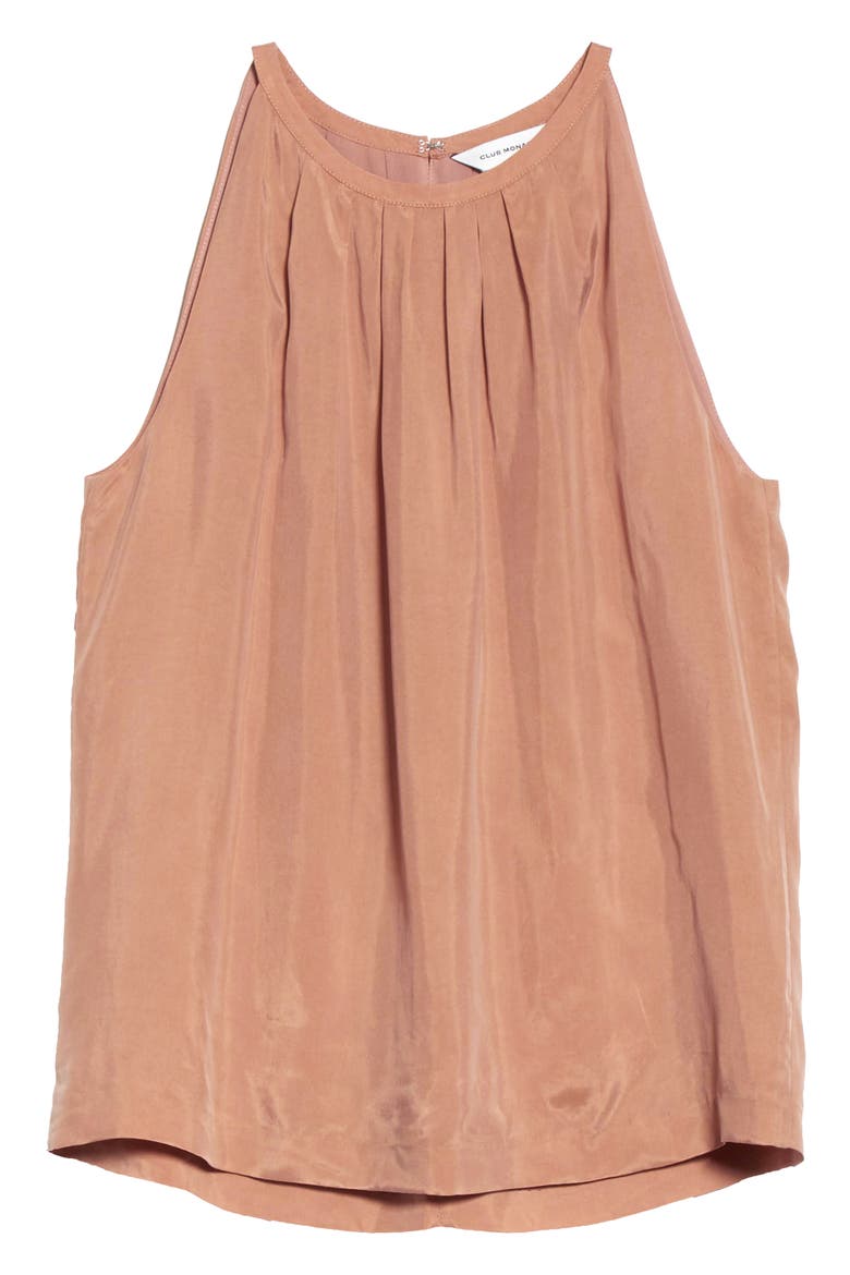 Pleat Neck Swing Top, Alternate, color, SANDSTONE