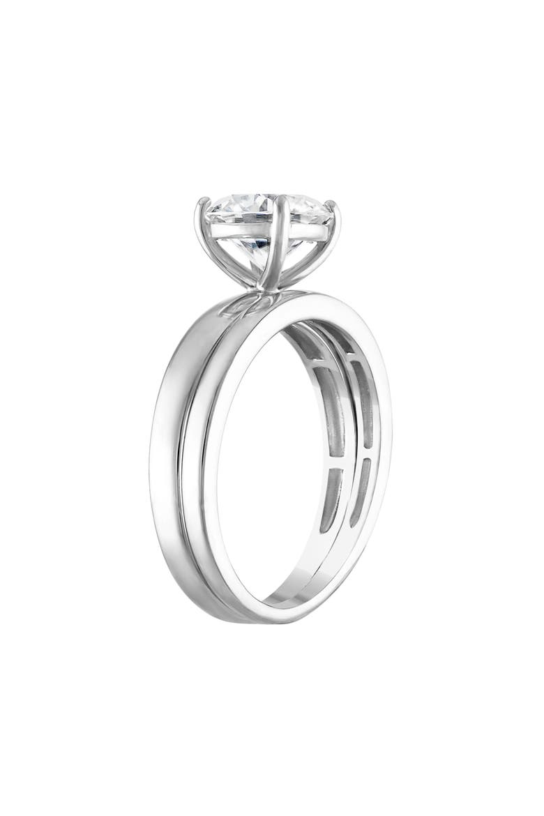 Sterling Silver Created Moissanite Engagement Ring, Alternate, color, SILVER