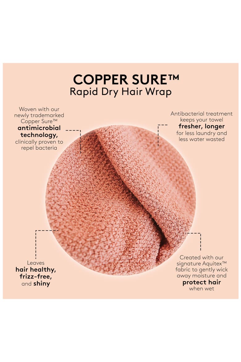 Copper Sure® Rapid Dry Hair Wrap, Alternate, color, METALLIC RUST/ COPPER