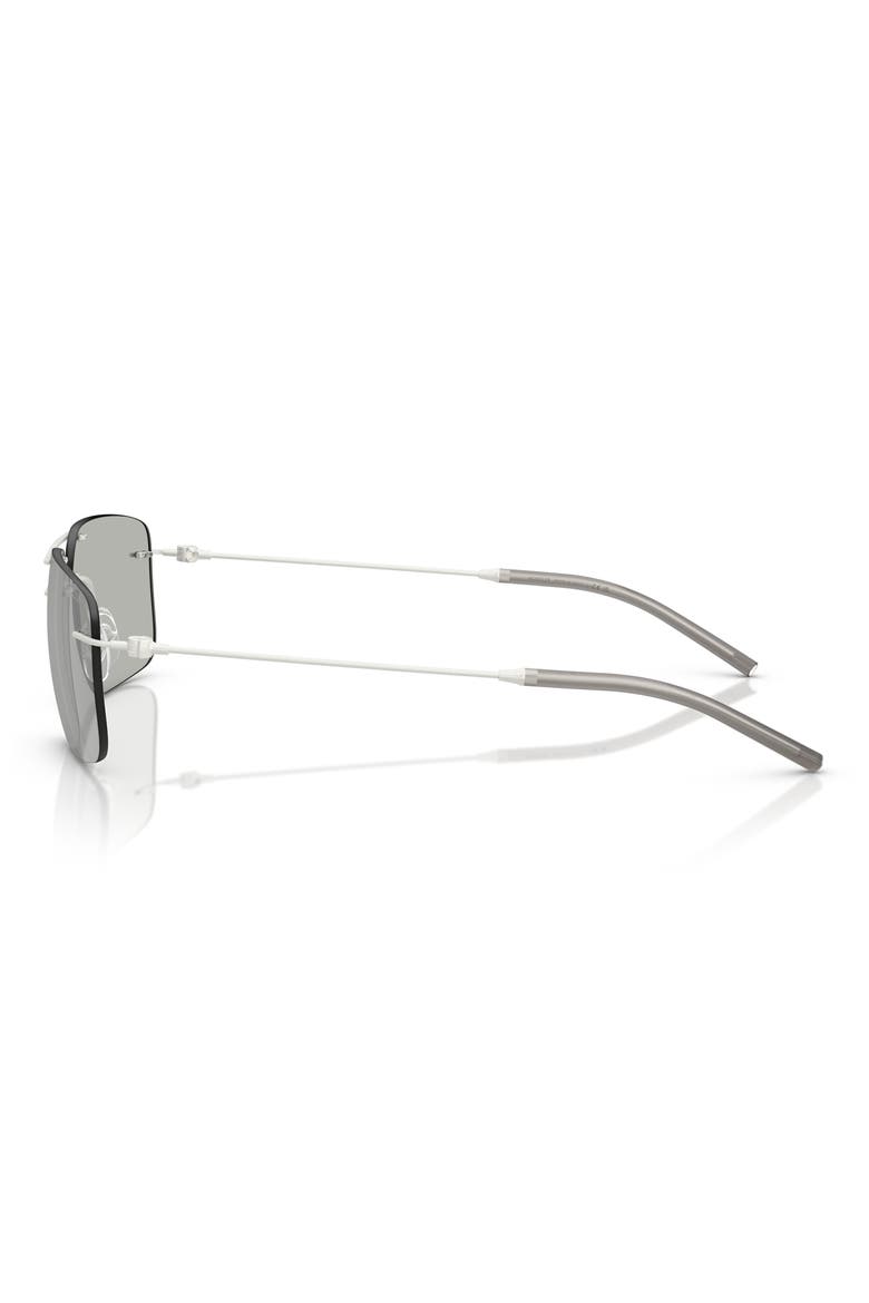 56mm Rimless Rectangular Sunglasses, Alternate, color, MATTE SILVER