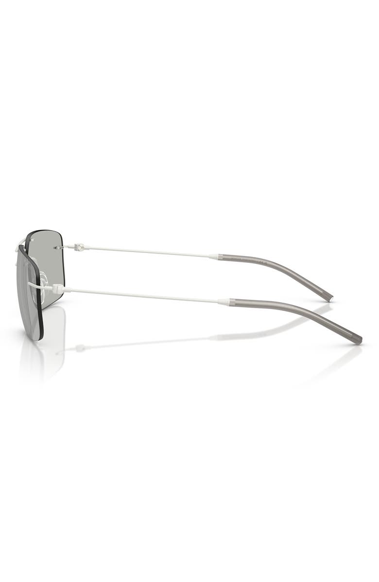 Moncler 56mm Rimless Rectangular Sunglasses, Alternate, color, Matte Silver