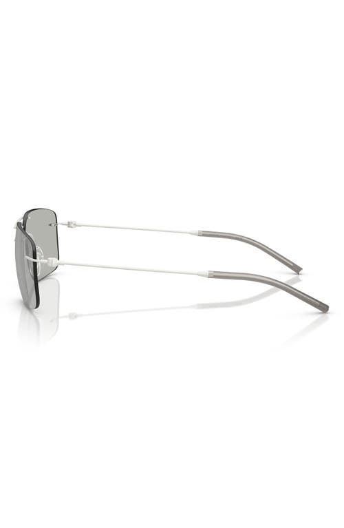 Moncler Men's Me4003 Rectangular Sunglasses In Matte Silver