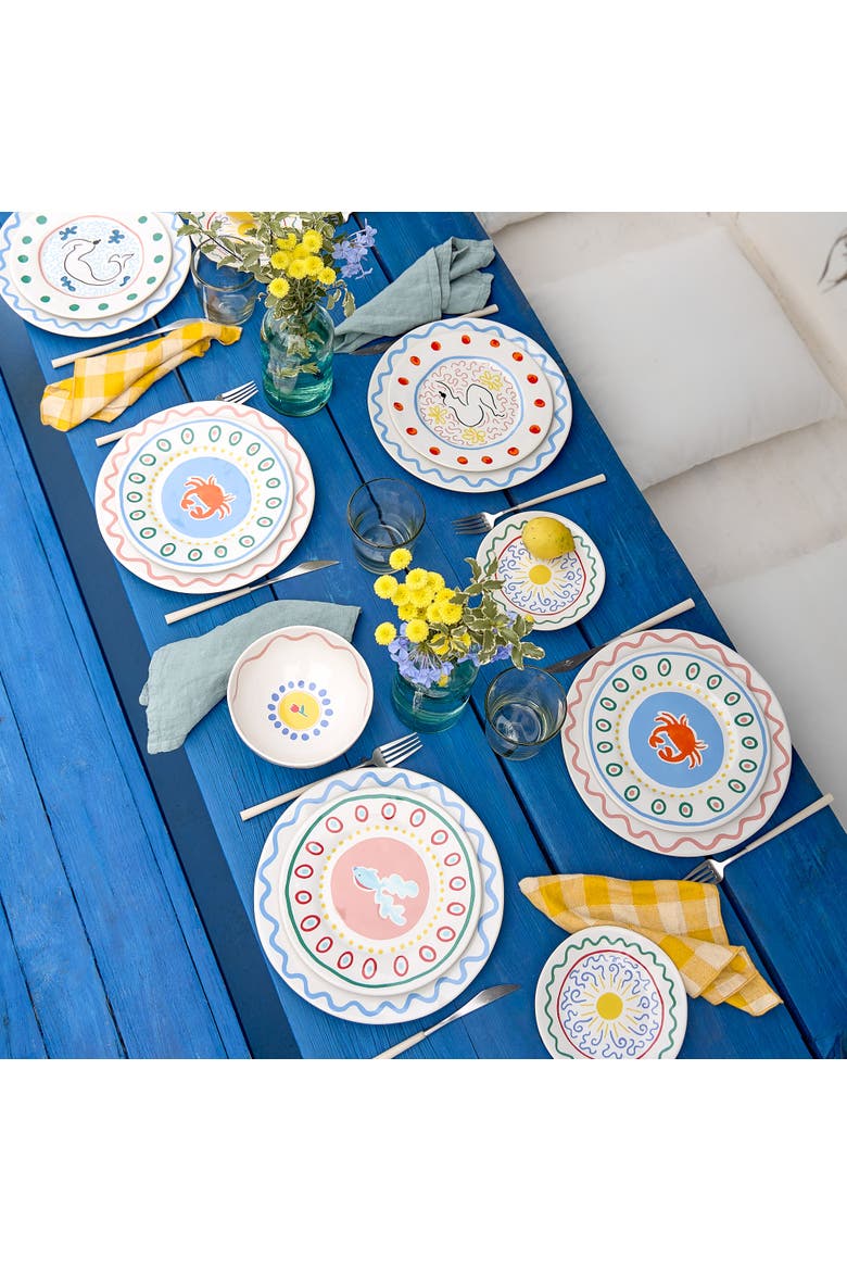 Summer Bliss  Set/6 salad plates, Alternate, color, Crab