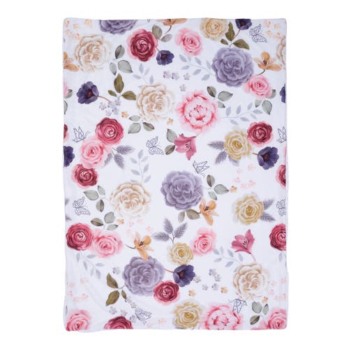Lambs & Ivy Secret Garden Ultra-soft Fleece/minky Floral Baby Blanket In Multi