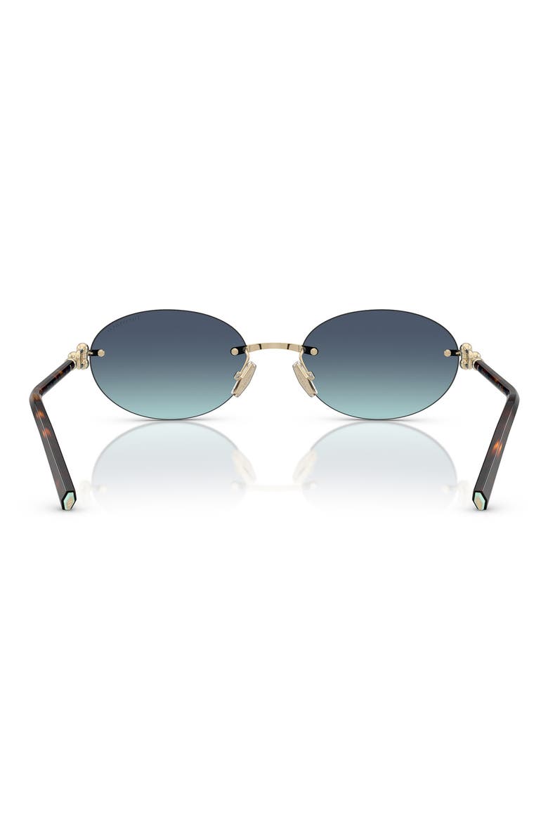 56mm Gradient Oval Sunglasses, Alternate, color, PALE GOLD / AZURE BLUE