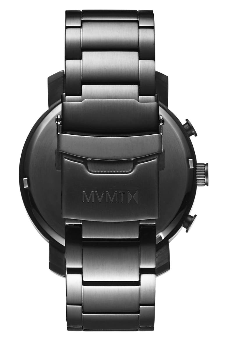 Chronograph Bracelet Watch, 45mm, Alternate, color, SILVER/ BLACK/ SILVER