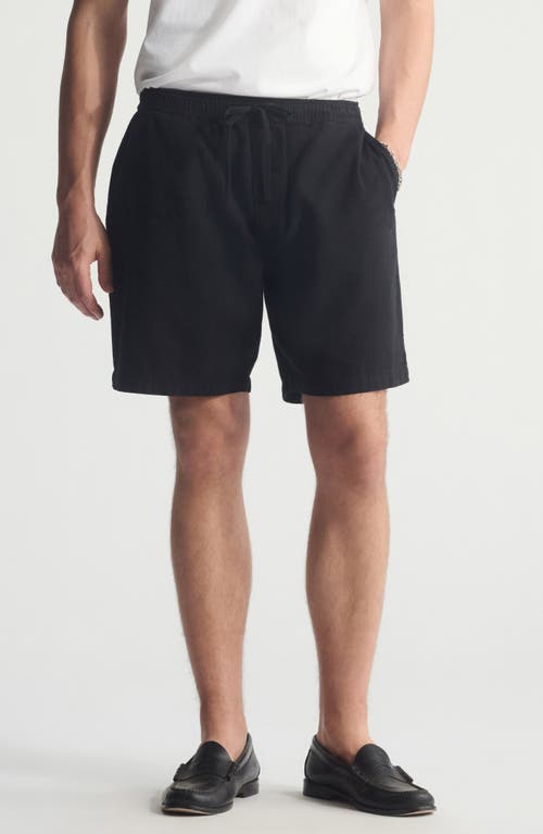 Brooklyn Industries Pull-on Loose Fit Cotton & Linen Shorts In Black