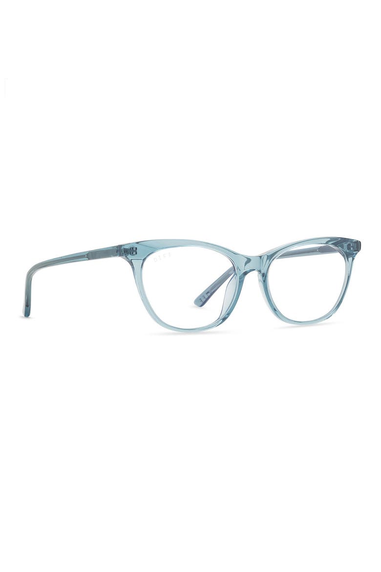 Jade 51mm Blue Light Blocking Cat Eye Glasses, Alternate, color, TEAL HAZE / CLEAR