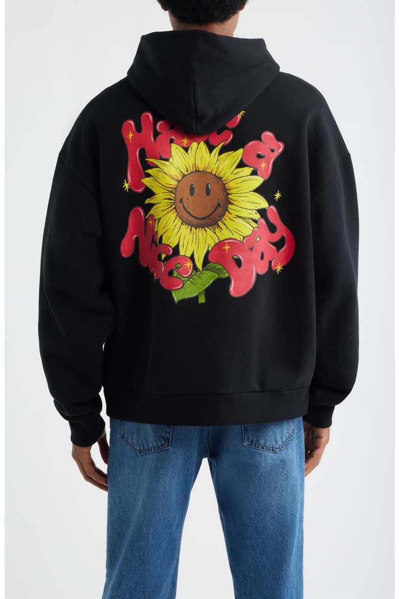 Sunflower Graphic Hoodie, Alternate, color, JET BLACK