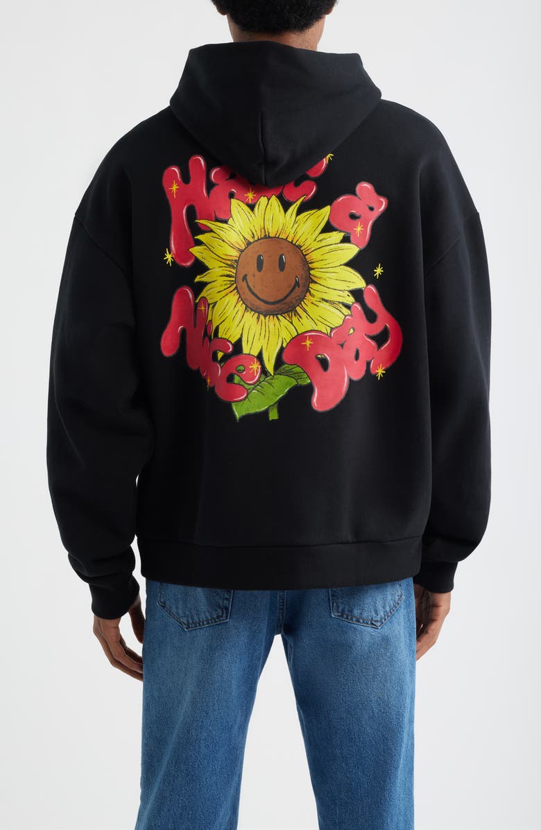 MARKET Sunflower Graphic Hoodie, Alternate, color, Jet Black