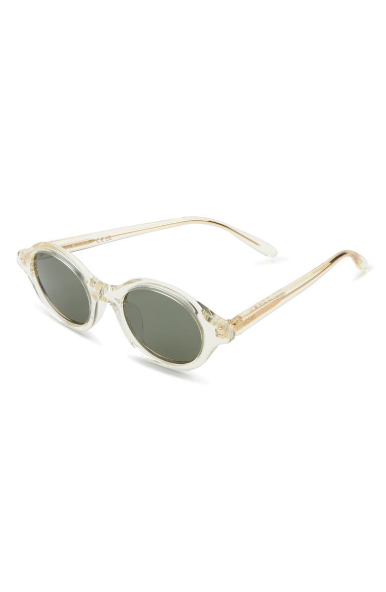 Loewe Slim Round Sunglasses, Alternate, color, Shiny Beige / Green
