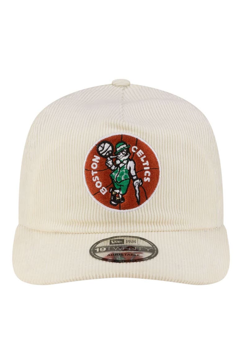 Men's New Era  White Boston Celtics 19TWENTY 80s Chrome Corduroy Adjustable Hat, Alternate, color, White