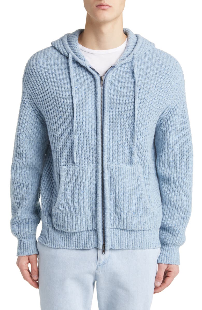 ATM Anthony Thomas Melillo Ribbed Wool Blend Sweater Hoodie, Alternate, color, 