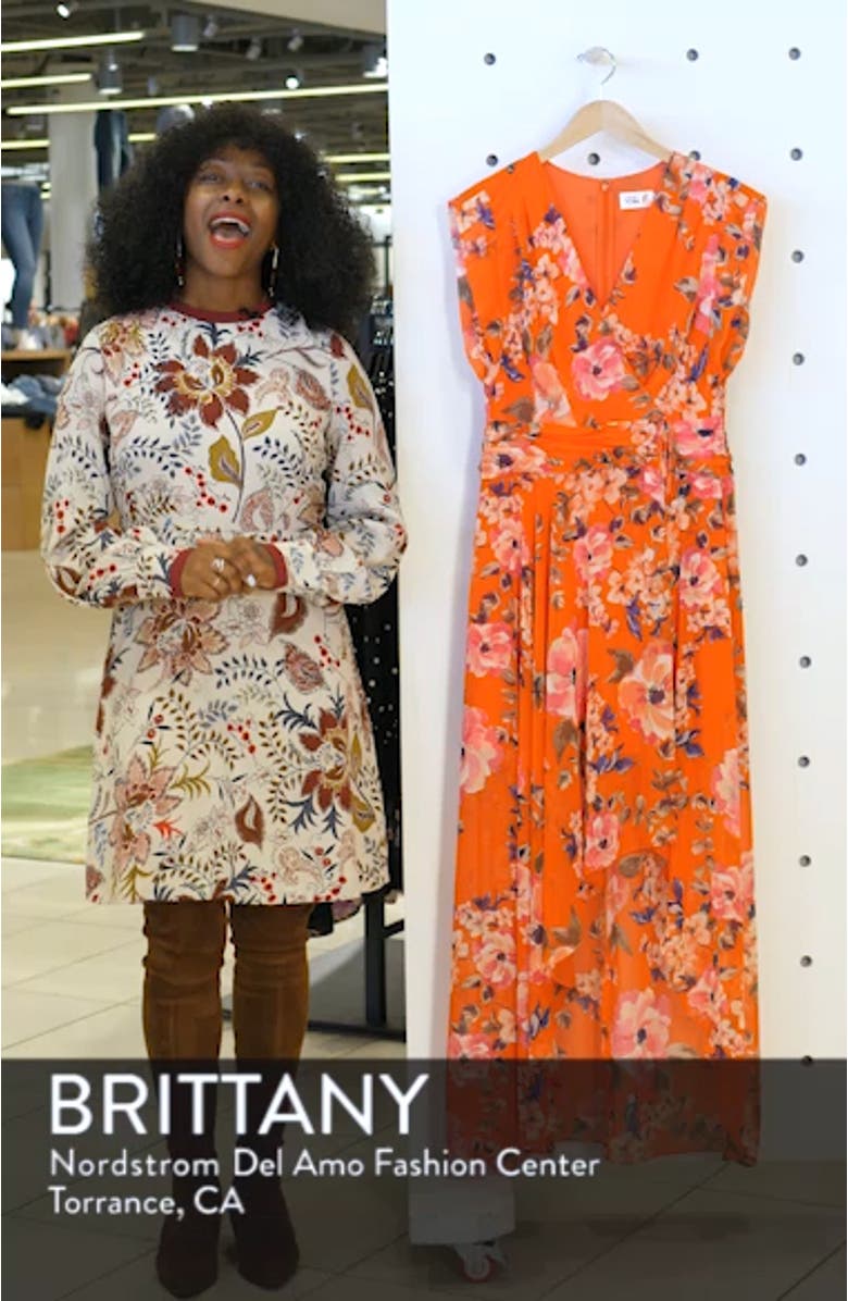 Floral High/Low Chiffon Maxi Dress, sales video thumbnail