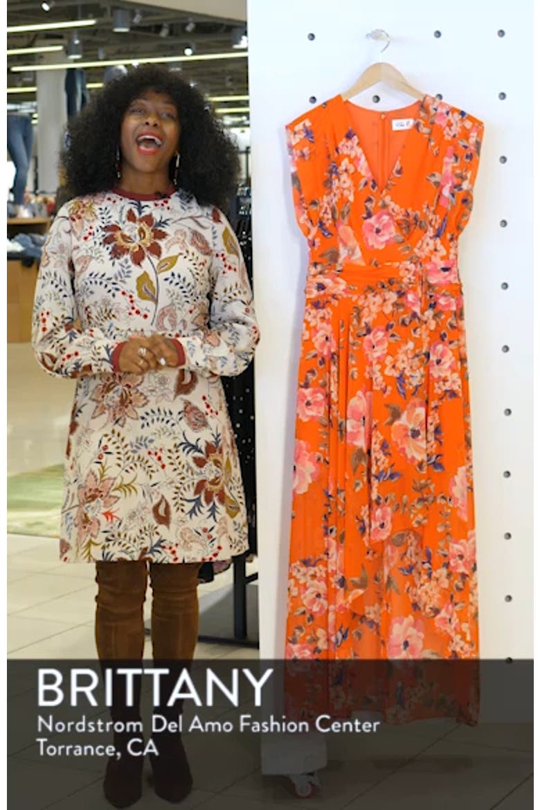 Floral High/Low Chiffon Maxi Dress video