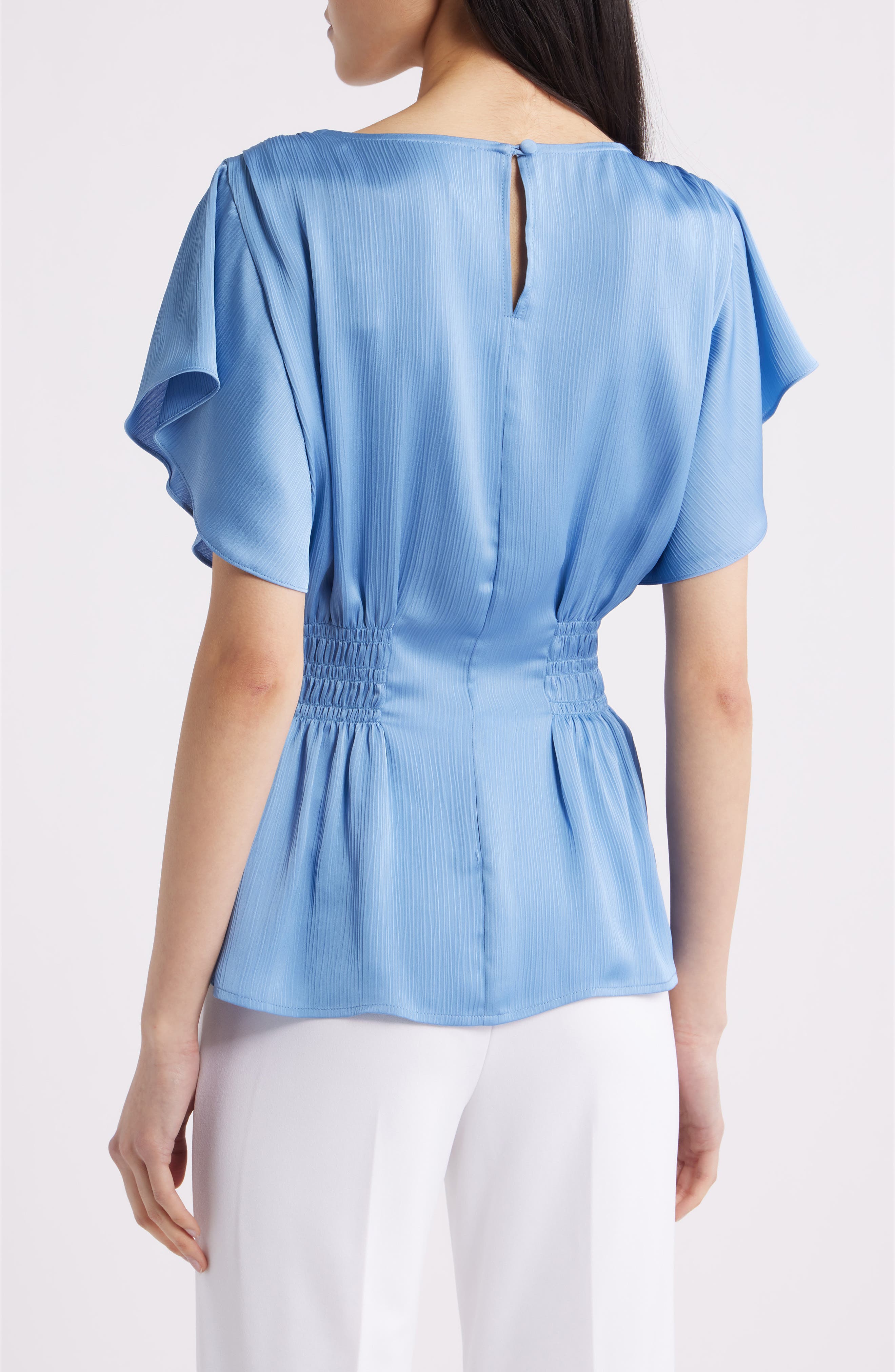 Flutter Sleeve Smocked Waist Top - image 4