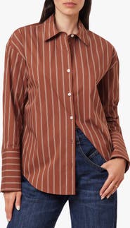 Habitual Tie Back Striped Poplin Shirt
