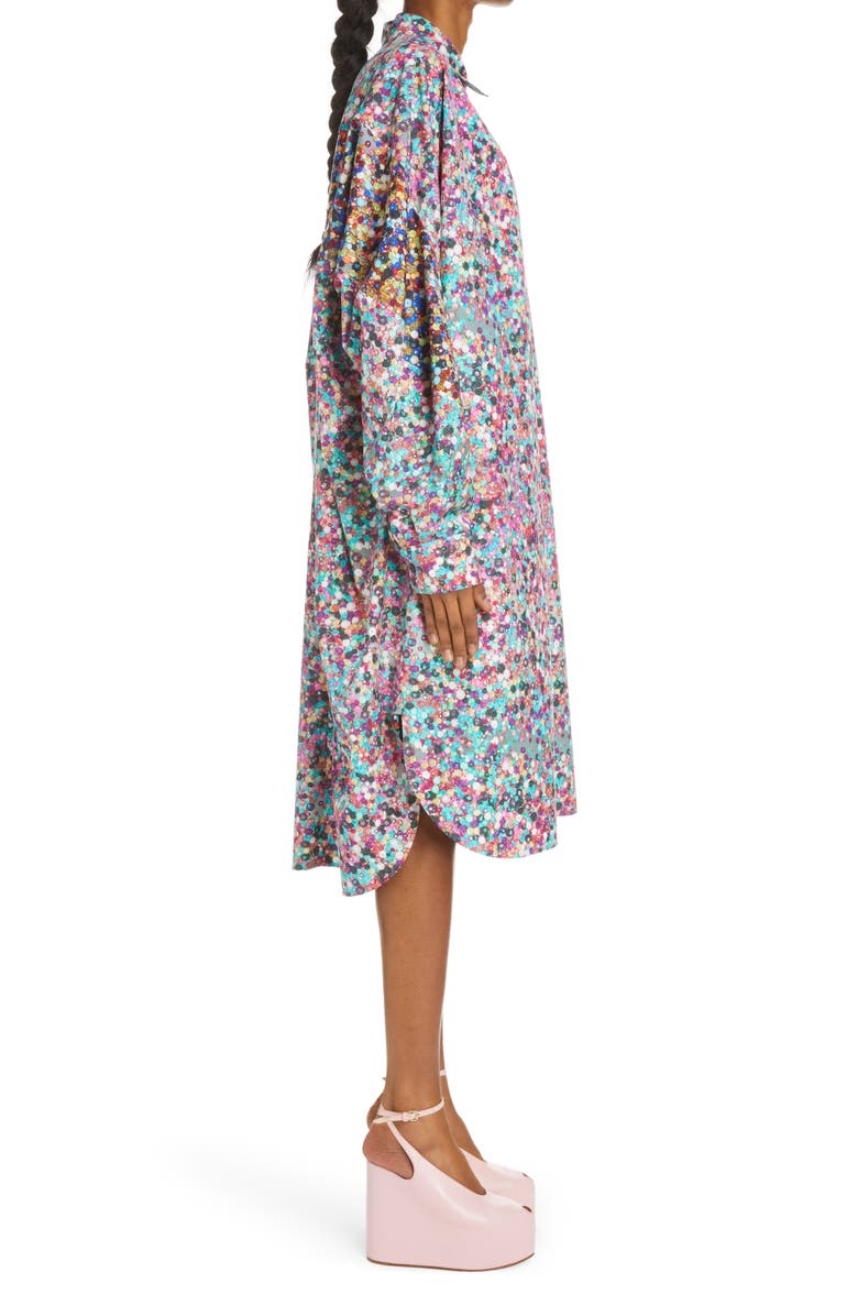 Dries Van Noten Domano Bead Print Long Sleeve Shirtdress, Alternate, color, 