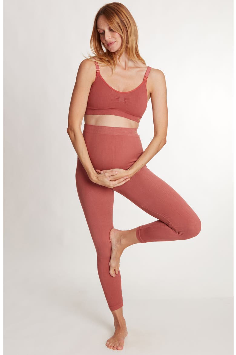 Zoé Seamless maternity leggings, Alternate, color, TERRACOTTA