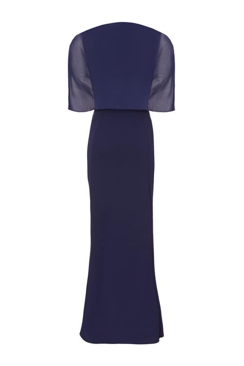 Quiz Scuba Crepe Maxi Dress With Mesh Cape