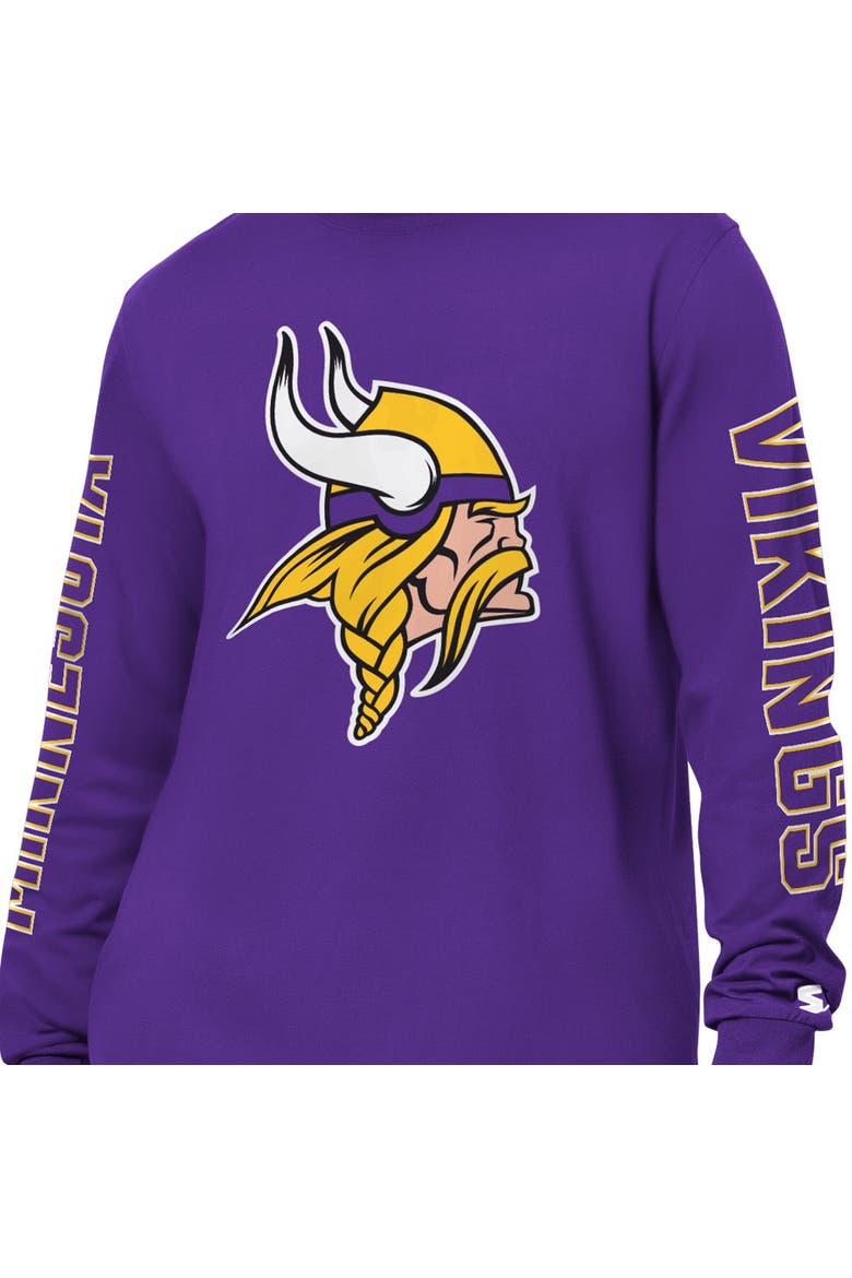 Men's Starter Purple Minnesota Vikings Clutch Hit II Long-Sleeve T-Shirt, Alternate, color, Purple