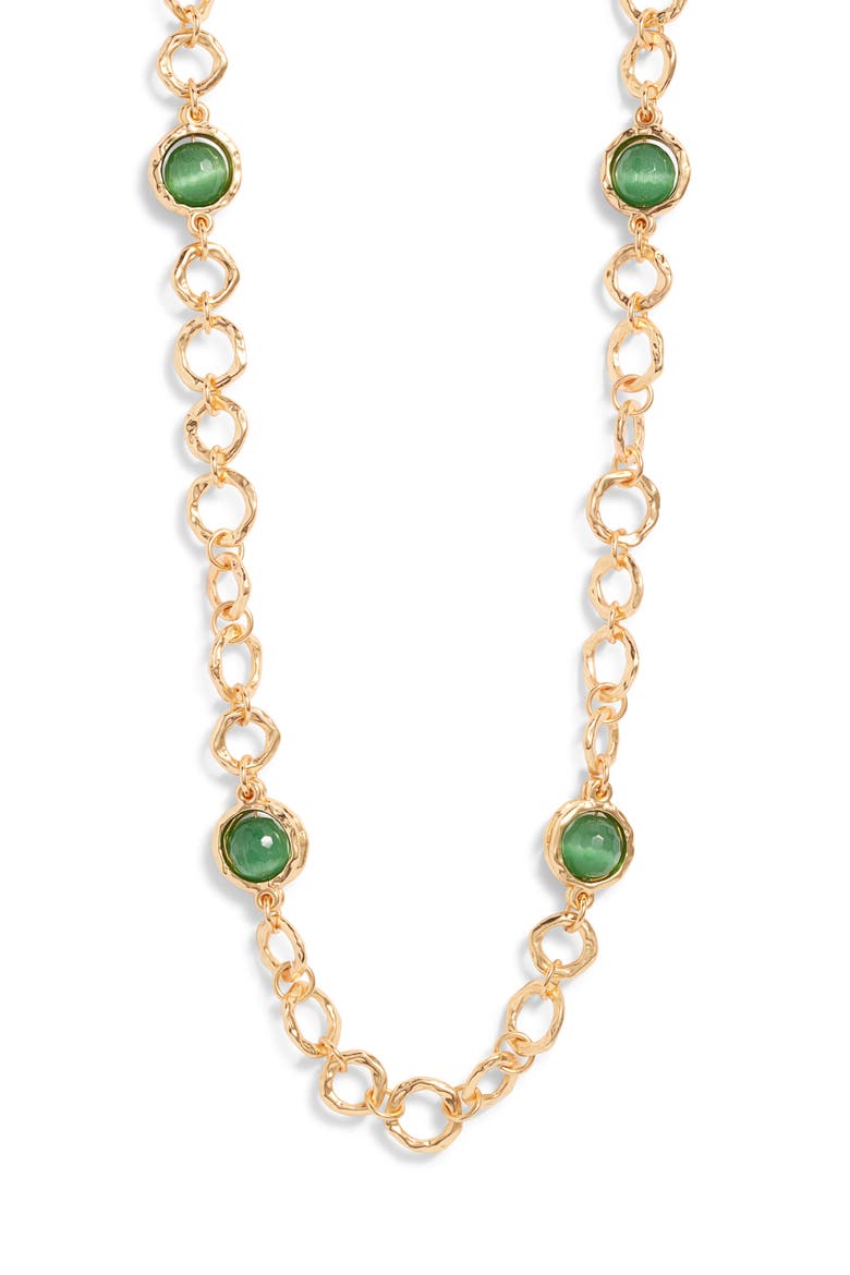 Bead Station Necklace, Main, color, GOLD