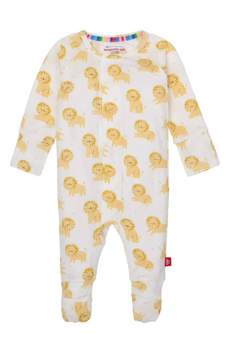 Magnetic Me Pride & Joy Lion Print Magnetic Convertible Romper, Main, color,