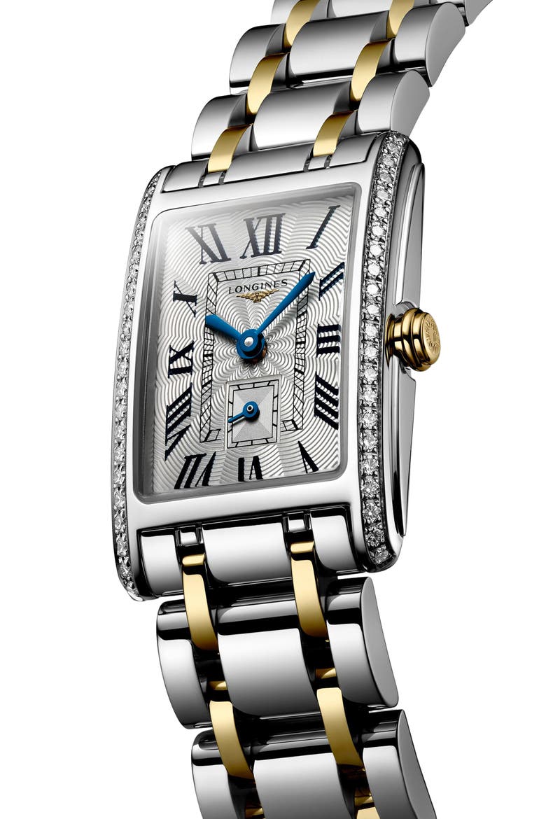 DolceVita Diamond Rectangle Bracelet Watch, 20.8mm x 32mm, Alternate, color, SILVER