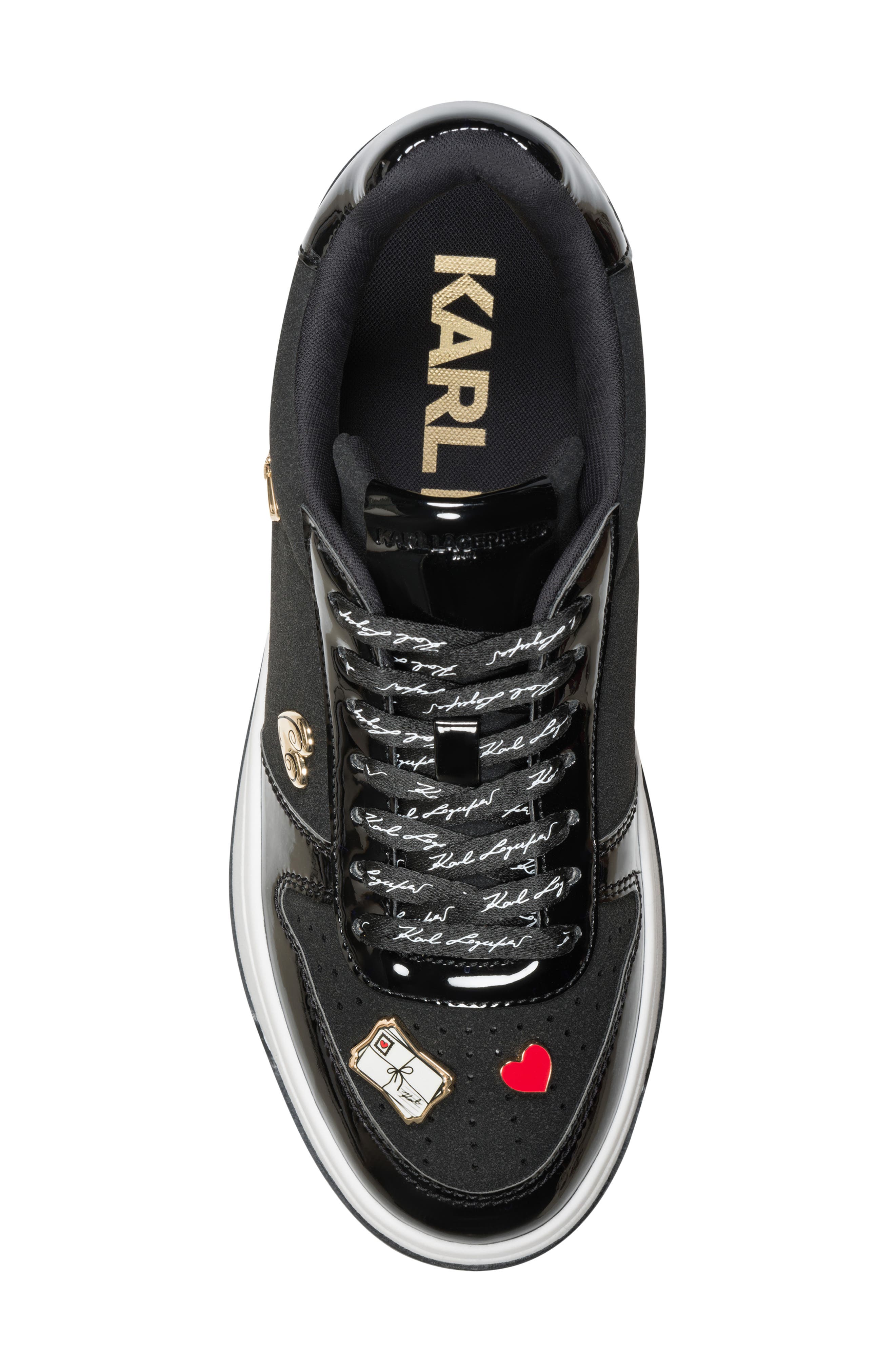 Channing Embellished Lace-Up Platform Sneaker, Alternate, color, BLACK
