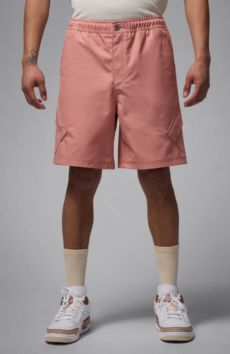 Nike Essentials Diamond Cargo Shorts, Main, color, Rust Pink