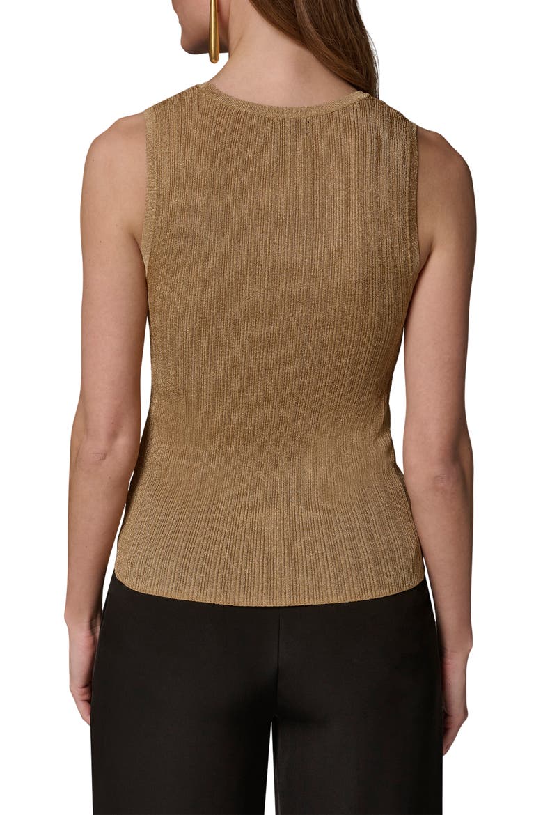 Metallic Scoop Neck Shell, Alternate, color, GOLD