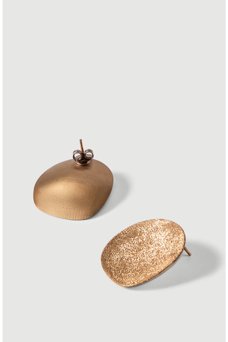 Sterling Silver shimmer disc earrings, Alternate, color, Gold