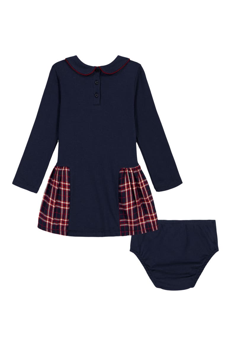 Peter Pan Collar Mixed Media Dress & Bloomers, Alternate, color, ASSORTED