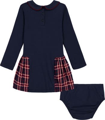 Peter Pan Collar Mixed Media Dress & Bloomers