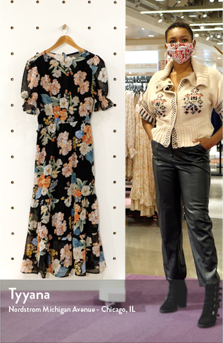 Shasha Floral Tiered Ruffle Short Sleeve Dress, sales video thumbnail