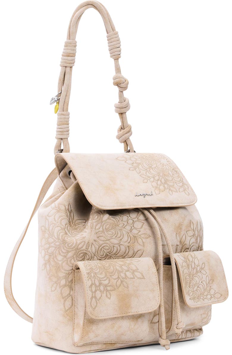 Desigual Mini Floral Embroidered Convertible Backpack, Alternate, color,