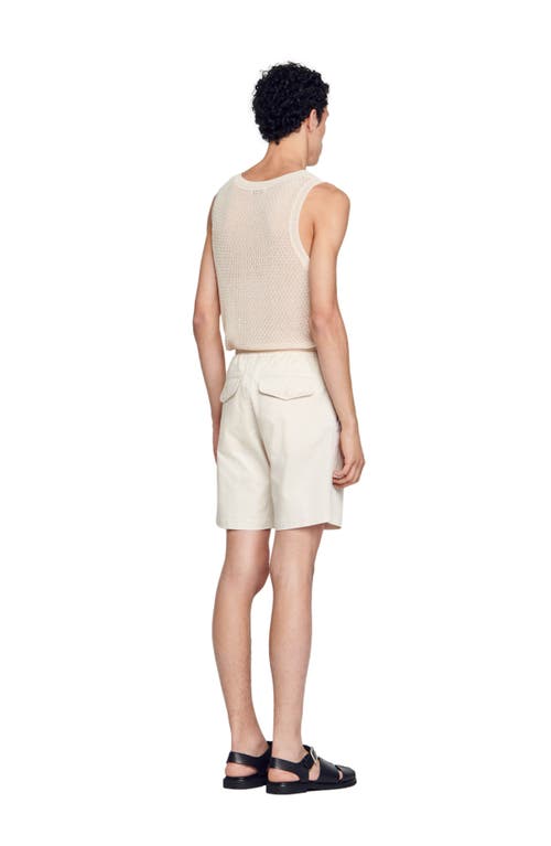 Sandro Man Shorts & Bermuda Shorts Beige Size 32 Cotton, Lyocell, Elastane In Light Beige