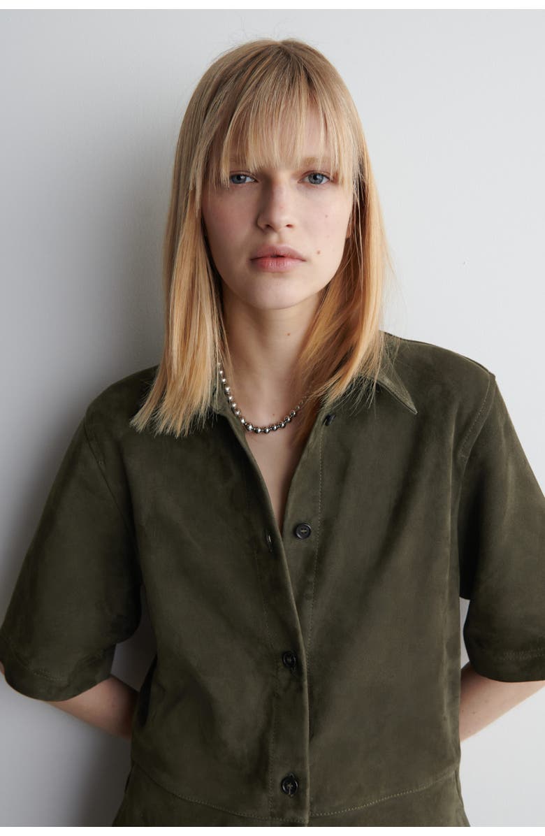 COS Suede Romper, Alternate, color, Khaki