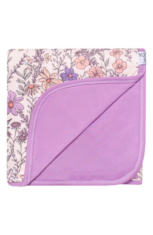 Copper Pearl Flora Reversible 3-layer Quilted Blanket In Purple