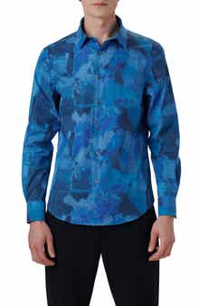Bugatchi Julian Shaped Fit Print Button-Up Shirt