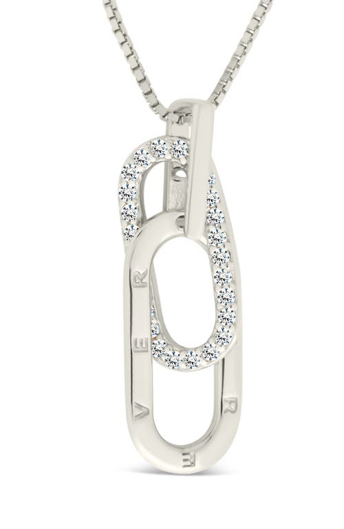 Sterling Forever Fenella Interlocking Cubic Zirconia Pendant Necklace In Silver