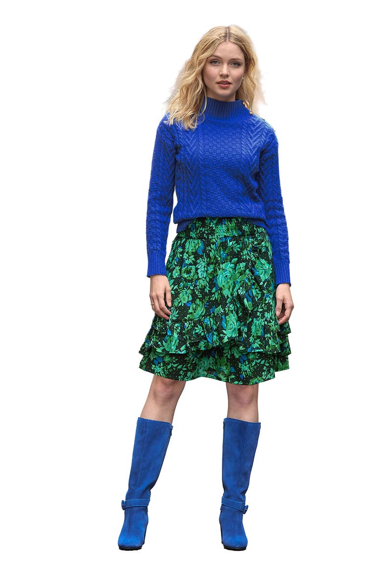 Flowy Ruffle Skirt, Main, color, GREEN GARDEN