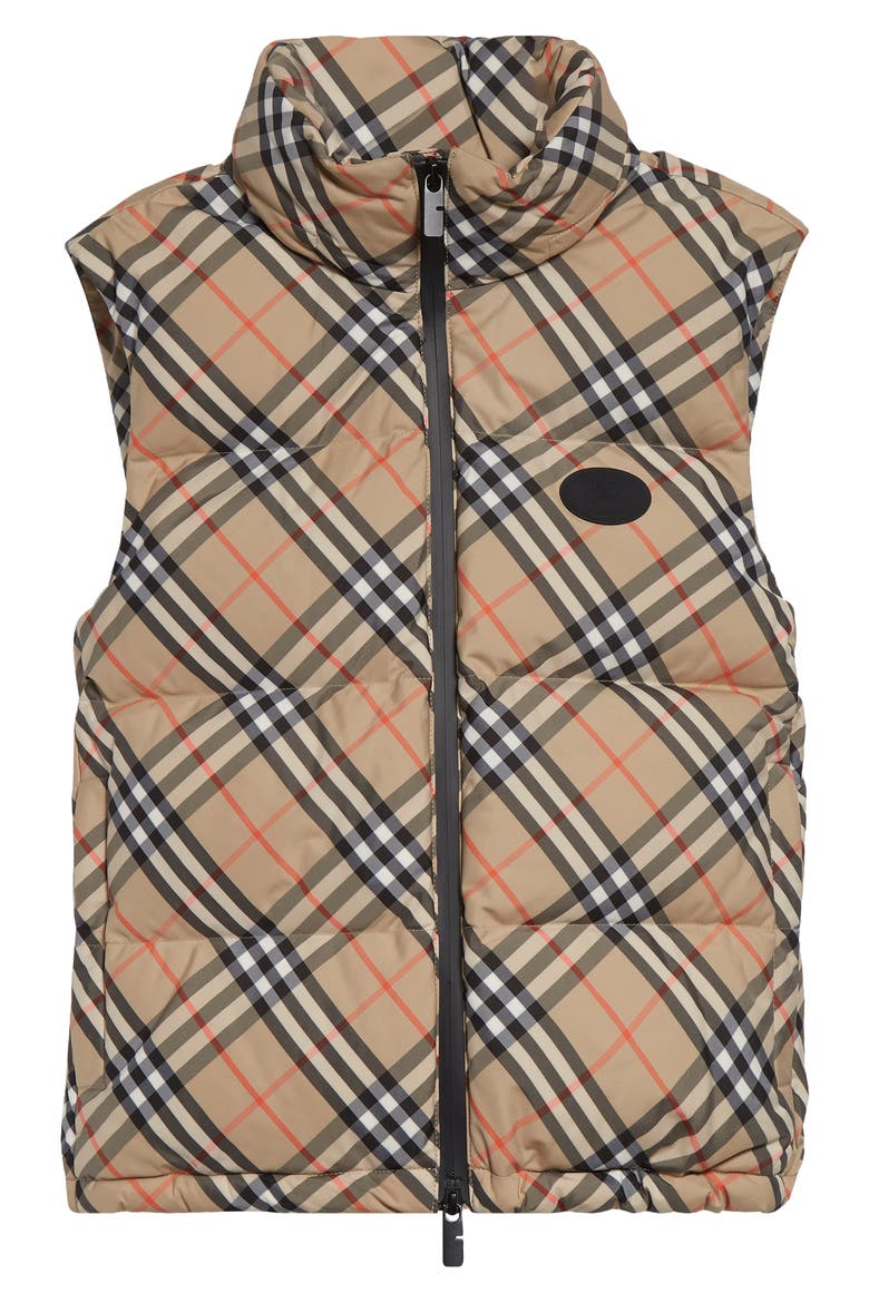 Harter Check Down Puffer Vest, Main, color, SAND IP CHECK
