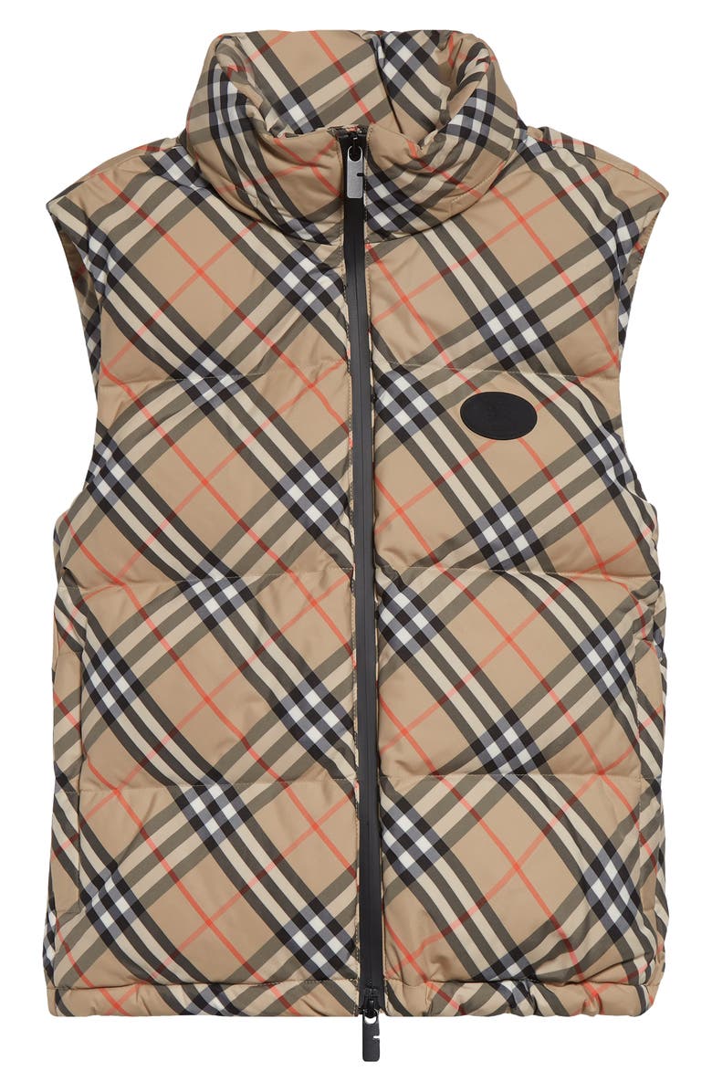 Burberry Harter Check Down Puffer Vest, Main, color, 