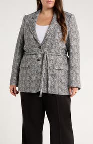 Nordstrom The Liv Belted Textured Boyfriend Blazer