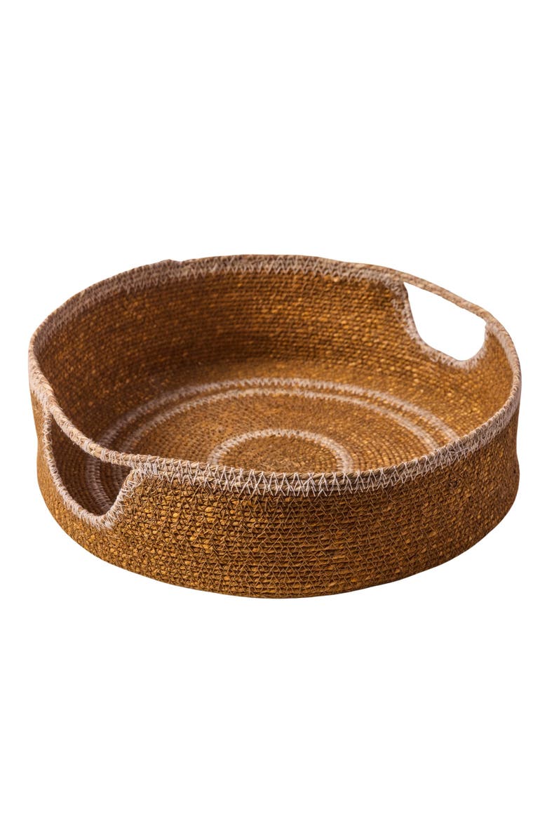 Hydra Woven Seagrass Tray, Main, color, Marigold