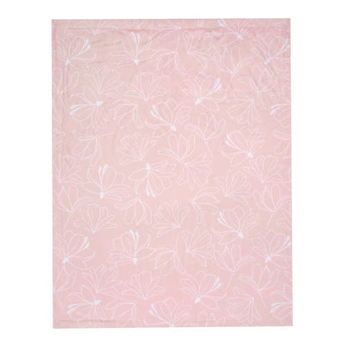 Lambs & Ivy Petals Floral Fleece Faux Shearling Soft Baby Blanket In Pink